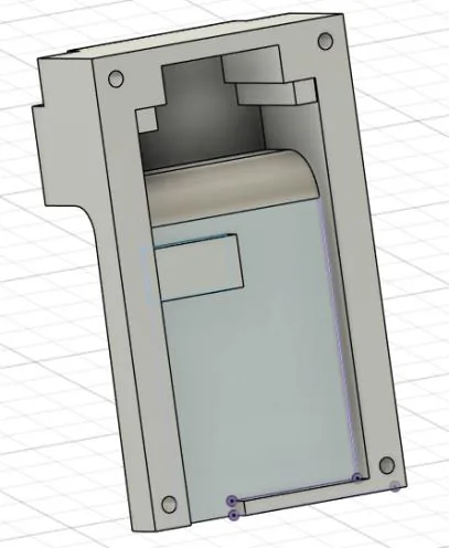 CAD render of the sliding-lid control enclosure.